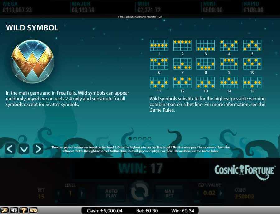 Cosmic Fortune Free Falls Wild Feature