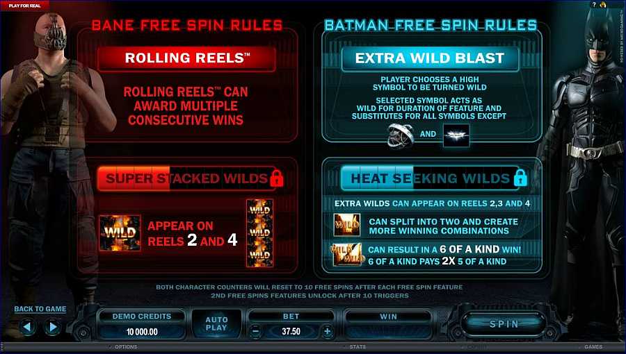 The Dark Knight Rises Free Spins Rules