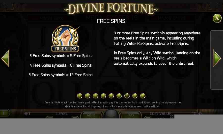 Divine Fortune  Free Spins Feature