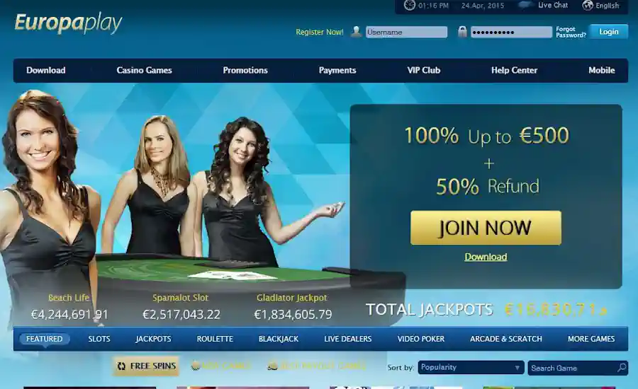 Europaplay Casino Screenshot