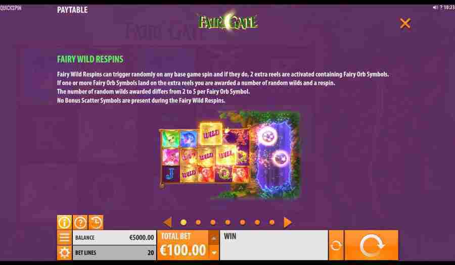 Fairy Gate Wild Re Spins Feature