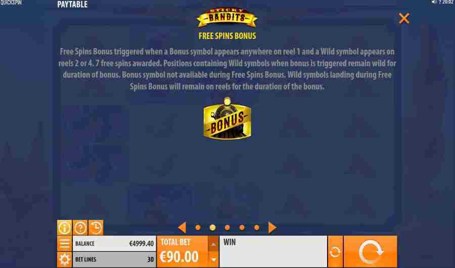 Sticky Bandits Free Spins Feature