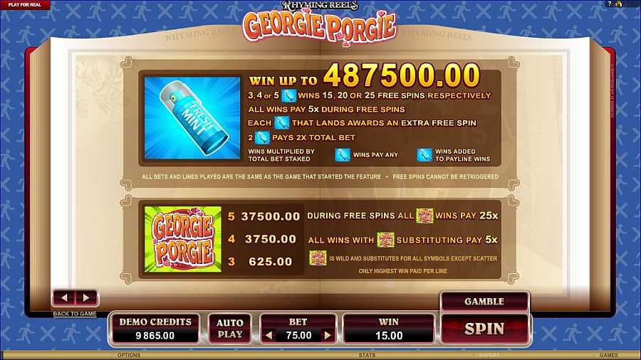 RR Georgie Porgie Bonus Feature