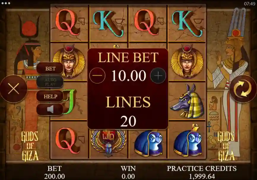 Gods of Giza line bet