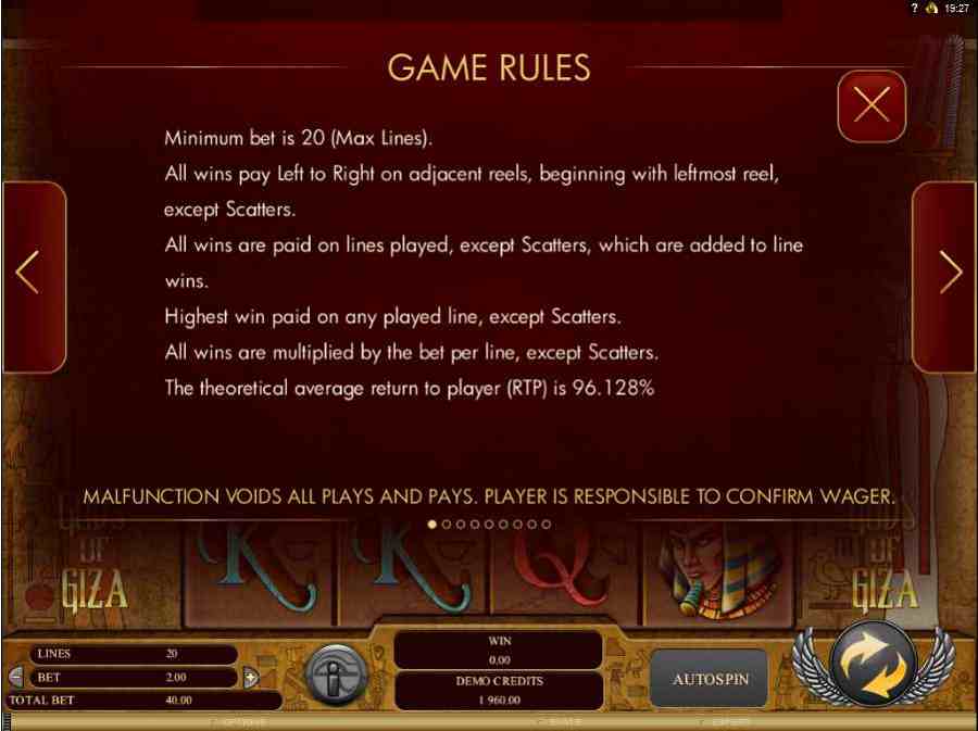 Game Rules Screen