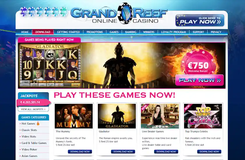 Grand Reef Casino Screenshot
