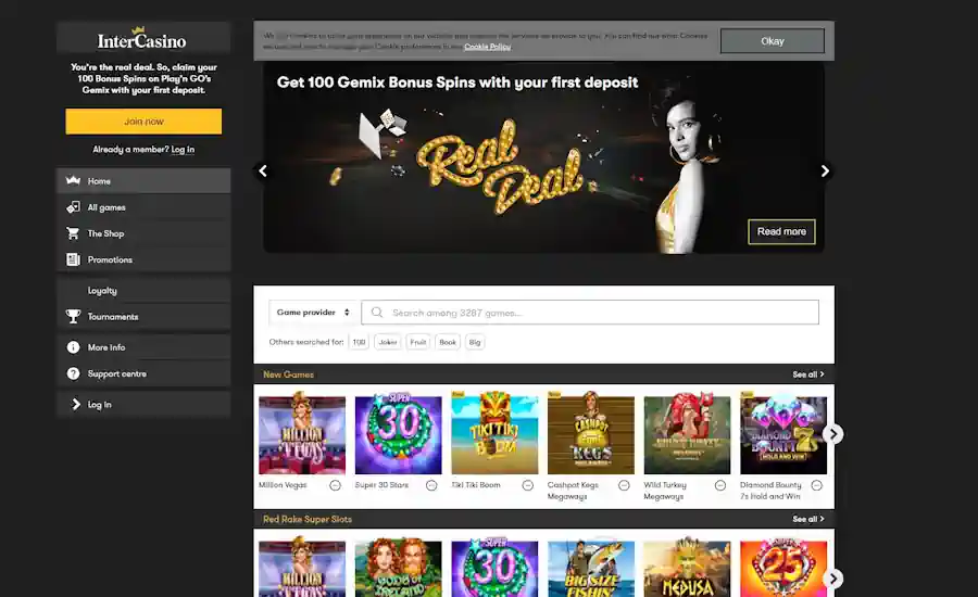 InterCasino Screenshot