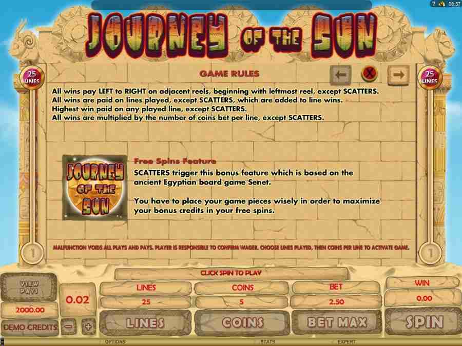 Game Rules Journey of the Sun