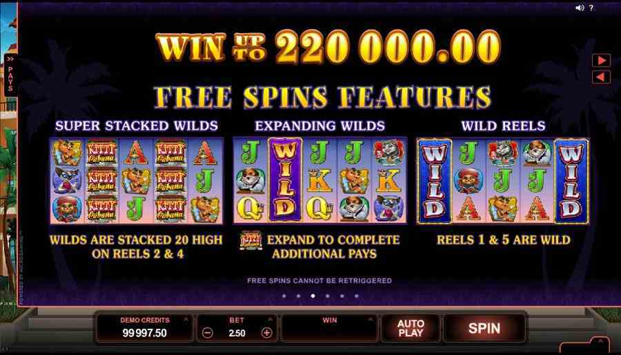 Kitty Cabana Fee Spins Feature