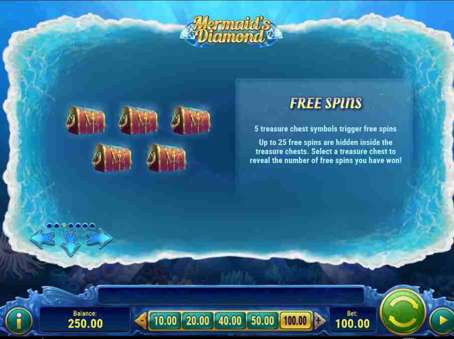 Mermaid Diamonds Free Spins Feature