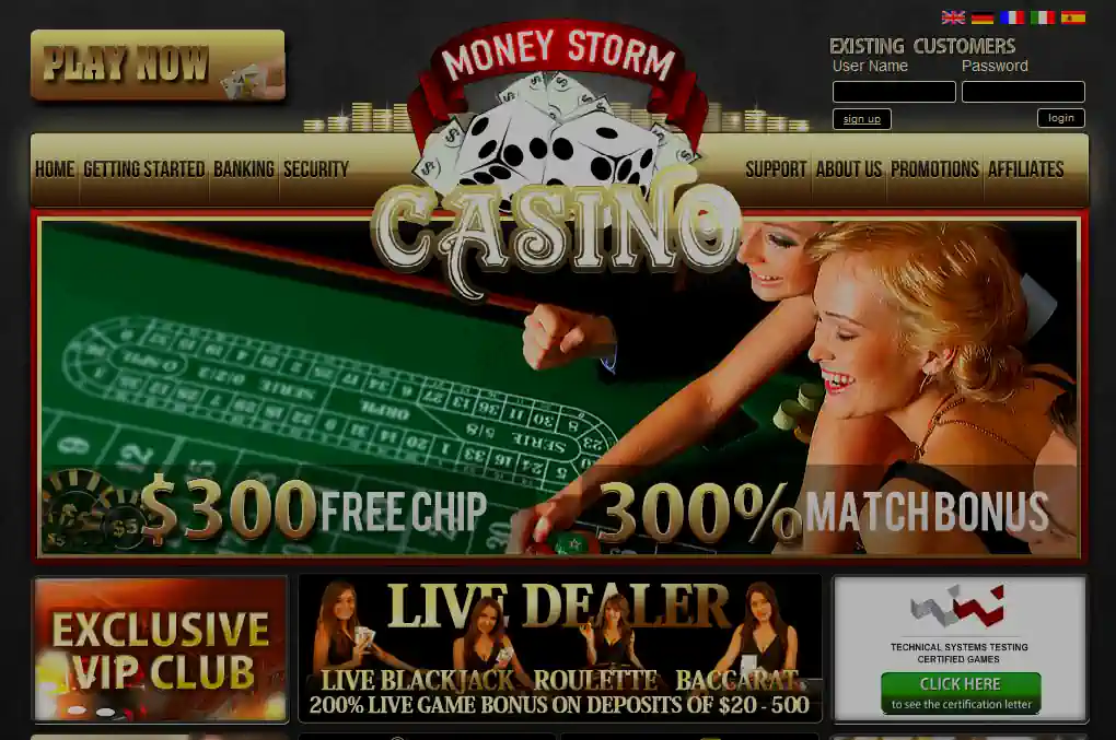 Money Storm Casino Screenshot