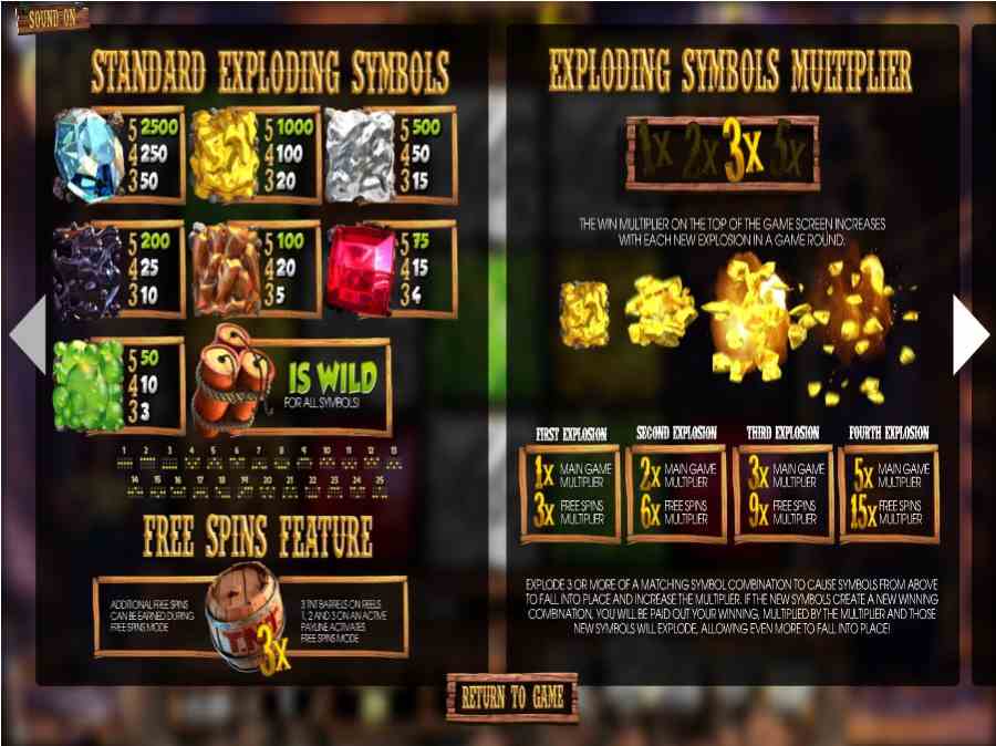 More Gold Diggin Symbols Paytable