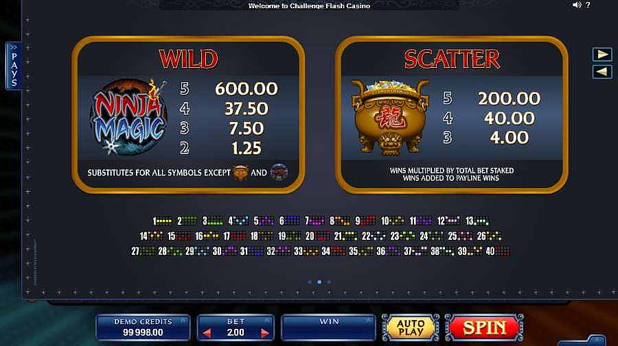 Ninja Magic Bonus Features