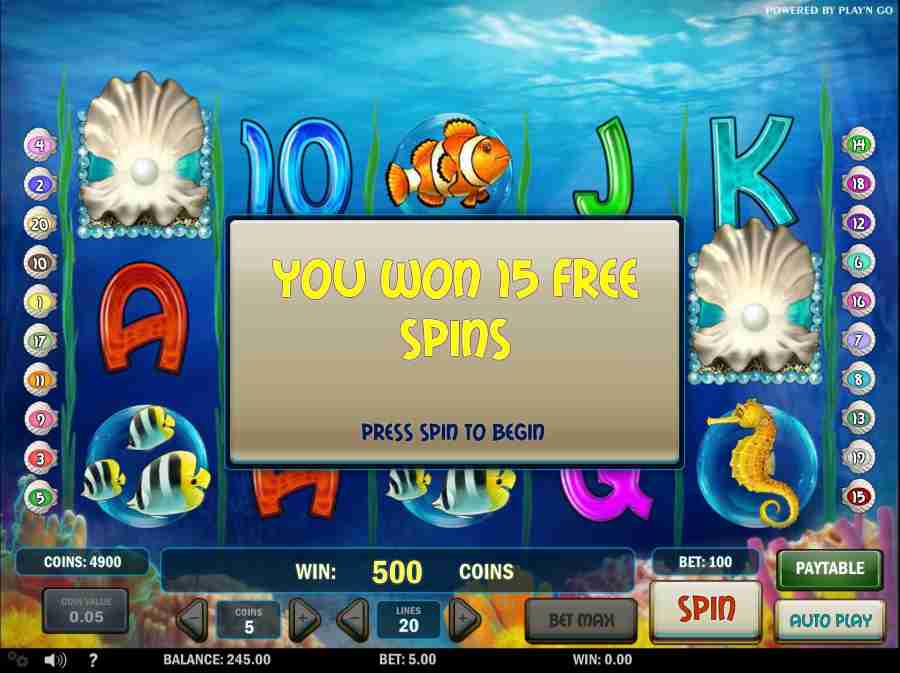 Won Free Spins Screen