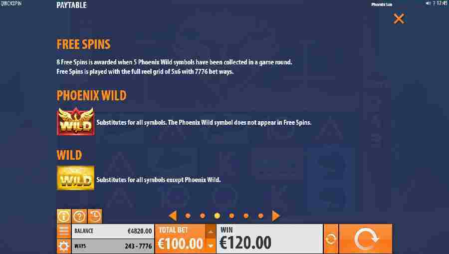 Phoenix Sun Bonus Feature