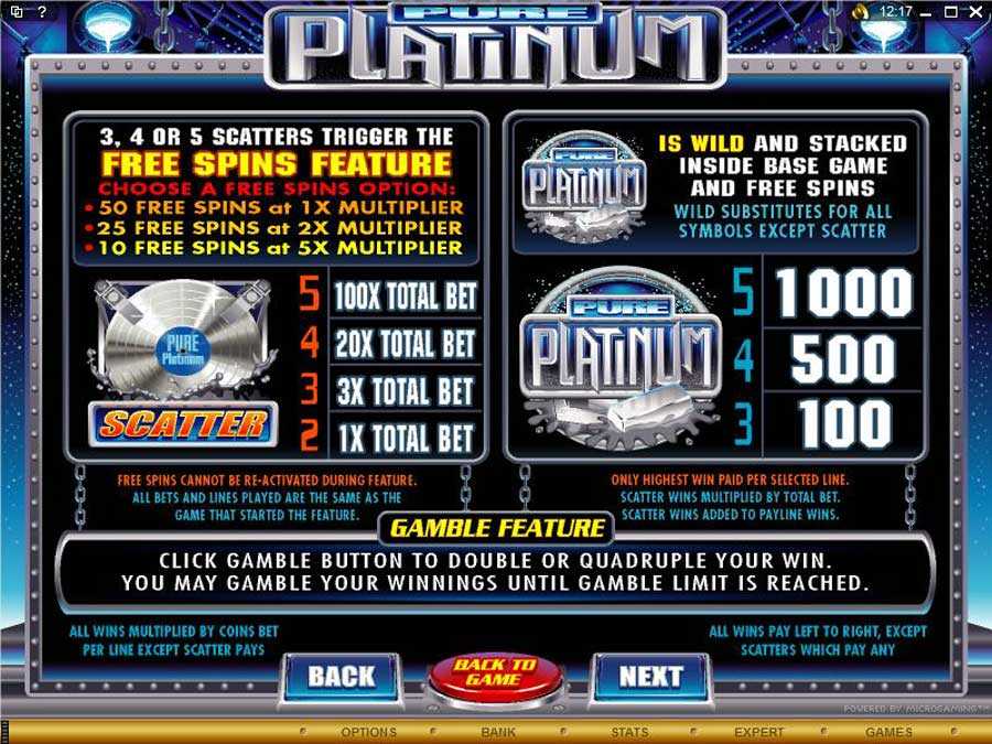 Pure Platinum Bonus Feature