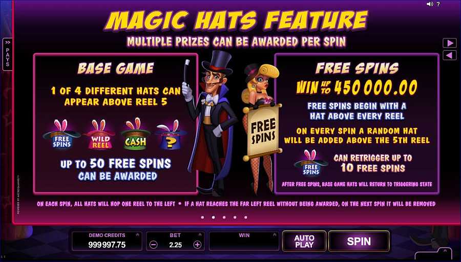 Rabbit in a Hat Fee Spins Feature