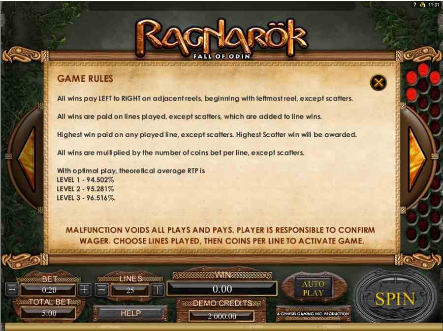 Ragnarok Fall of Odin Game Rules