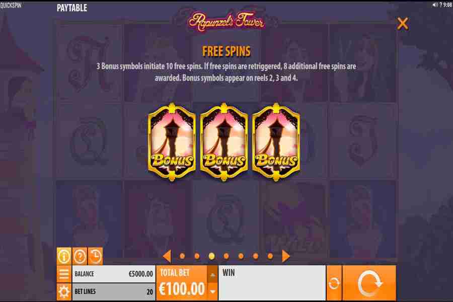 Rapunzel’s Tower Bonus Free Spins