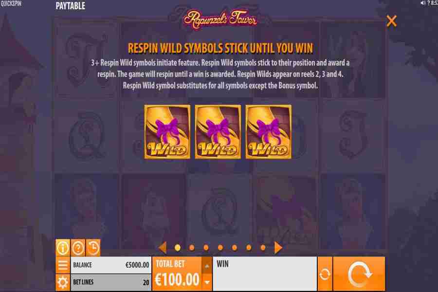 Rapunzel’s Tower Respin Wild Symbols