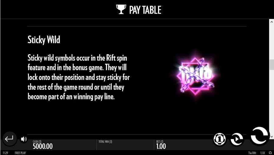 The Rift Sticky Wild Feature 