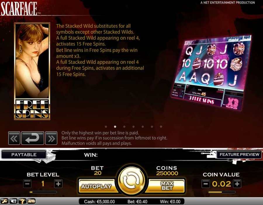 Scarface Free Spins Feature