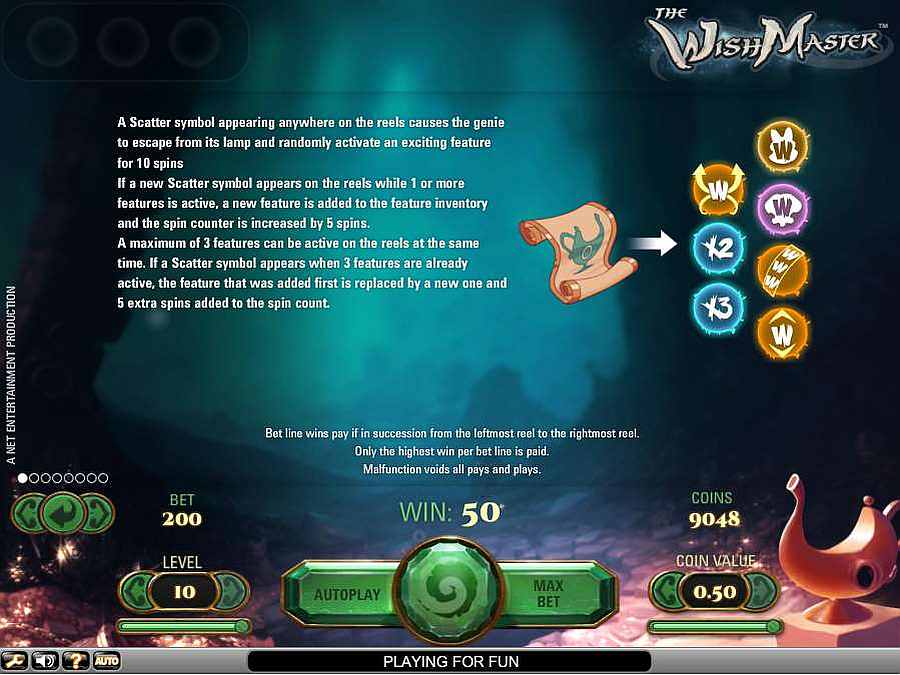 The Wish Master Scatter Feature