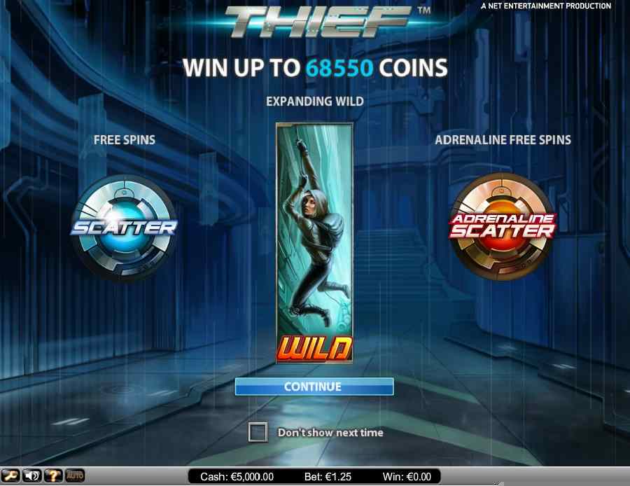 Thief Slot Splash Screen