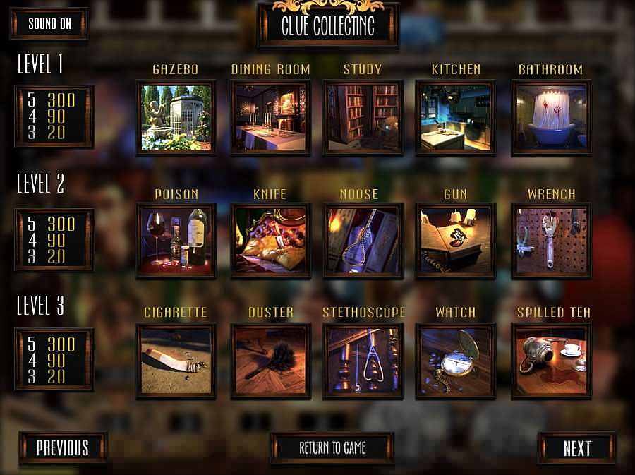 WhoSpunIt  Clue Collecting Symbols