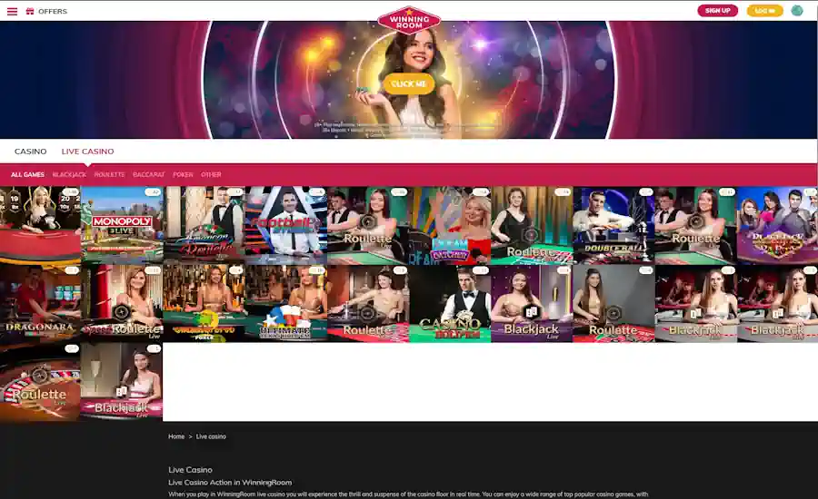 Winning Room Casino Screenshot