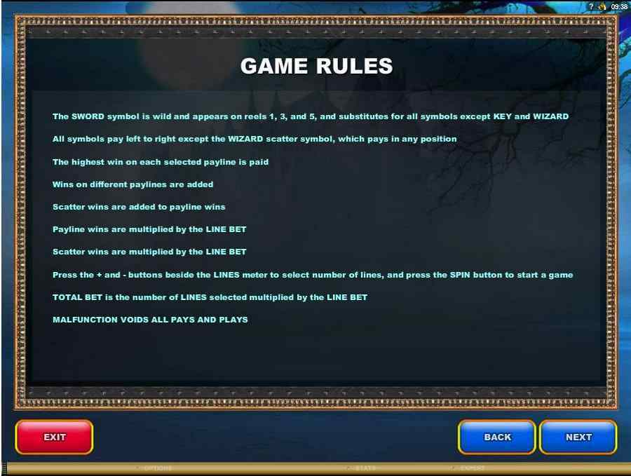 Excalibur Game Rules