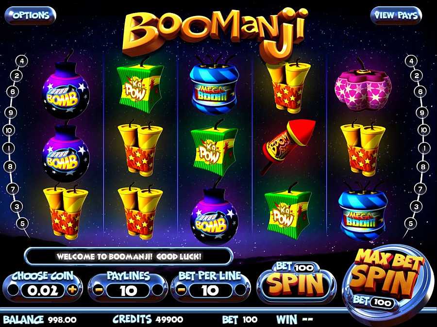 Boomanji Slot Main Screen