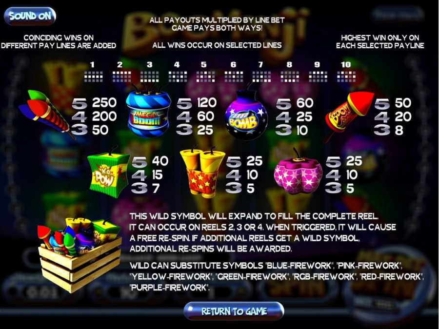 Boomanji Slot Symbols PayTable