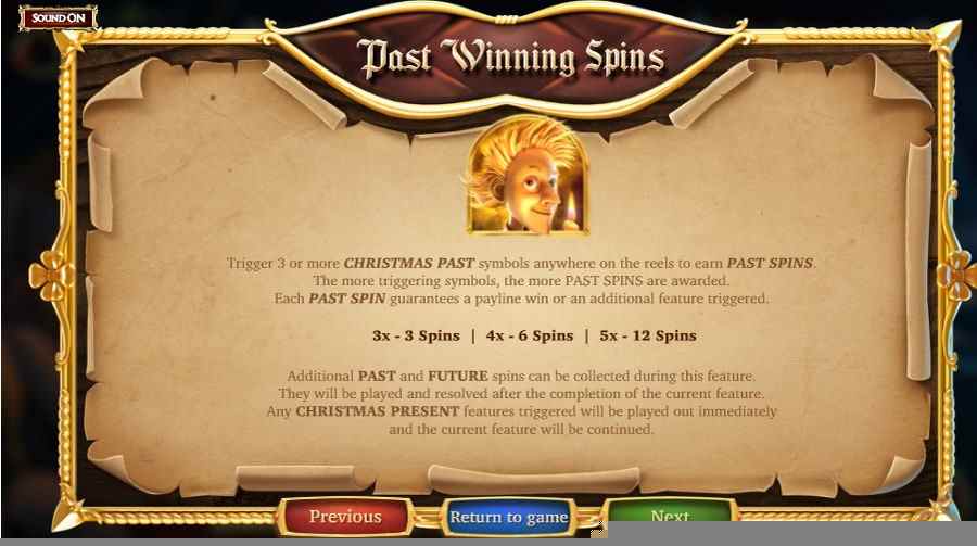 A Christmas Carol Past Winning Spins Symbol info