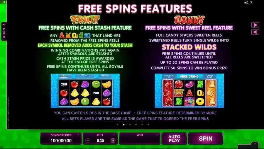 Fruit or Candy Free Spins Feature