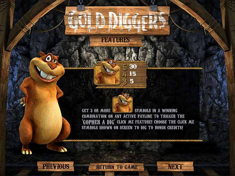 Gold Diggers Gopher a Dig Bonus Feature