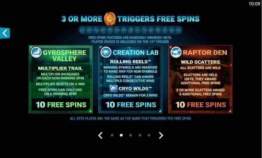 Jurassic World  Free Spins Feature