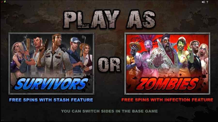 Lost Vegas Play as Survivores or Zombies Screen