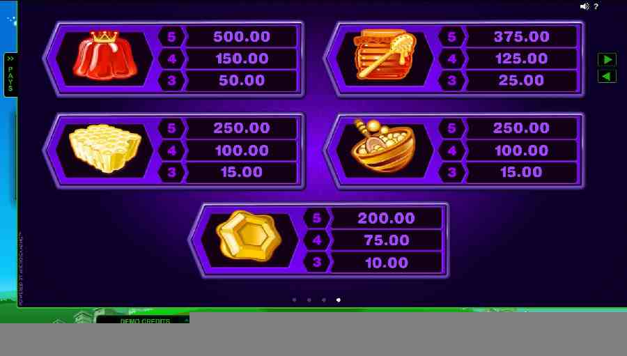 Pollen Party Symbols Pay table