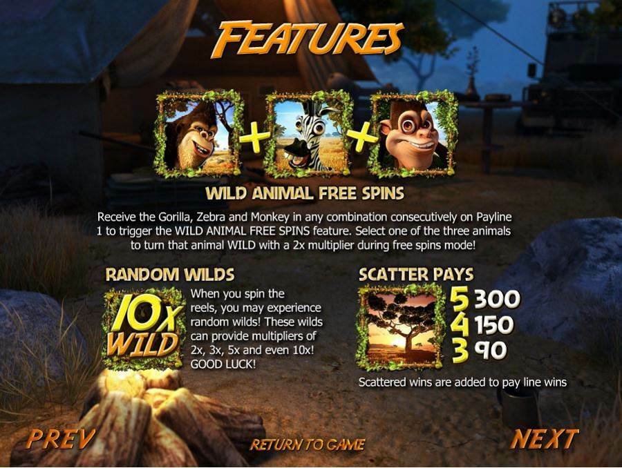 Safari Sam Bonus Features