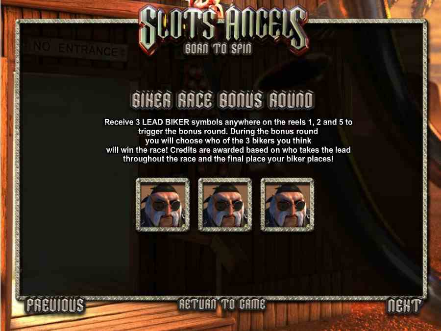 Slots Angels Biker Ace Bonus Round Feature