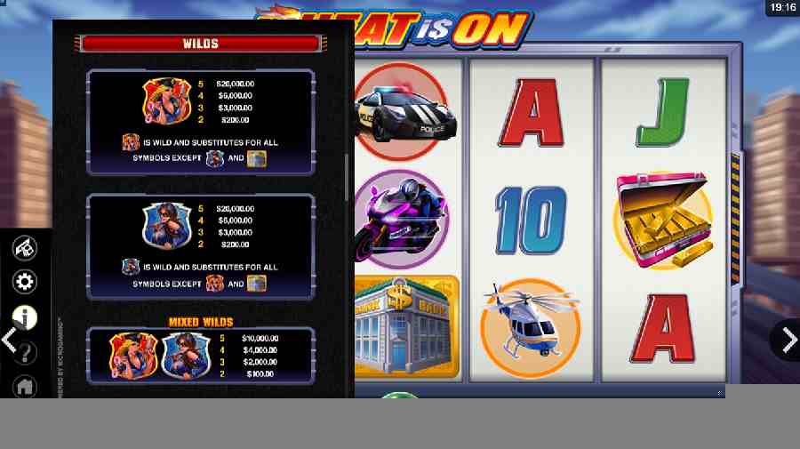 The Heat Is On Wilds Pay table