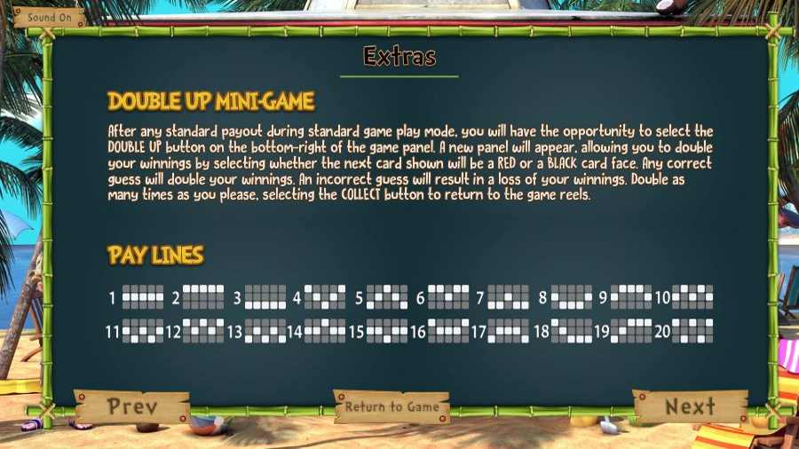 The Tipsy Tourist Winning Paylines