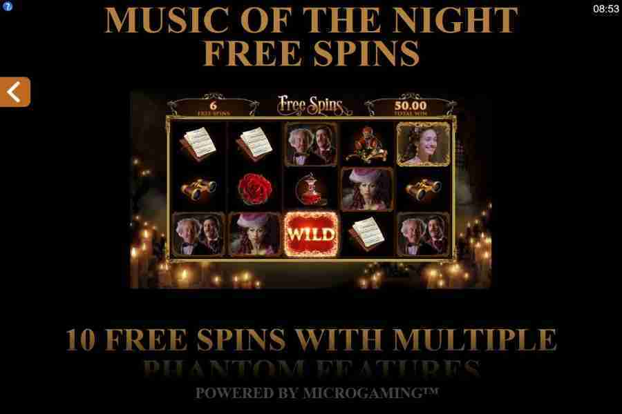 The Phantom of the Opera Music Of The Night Free Spins 