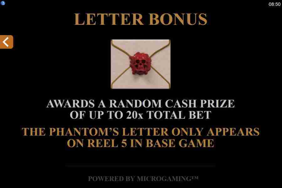 The Phantom of the Opera Letter Bonus 