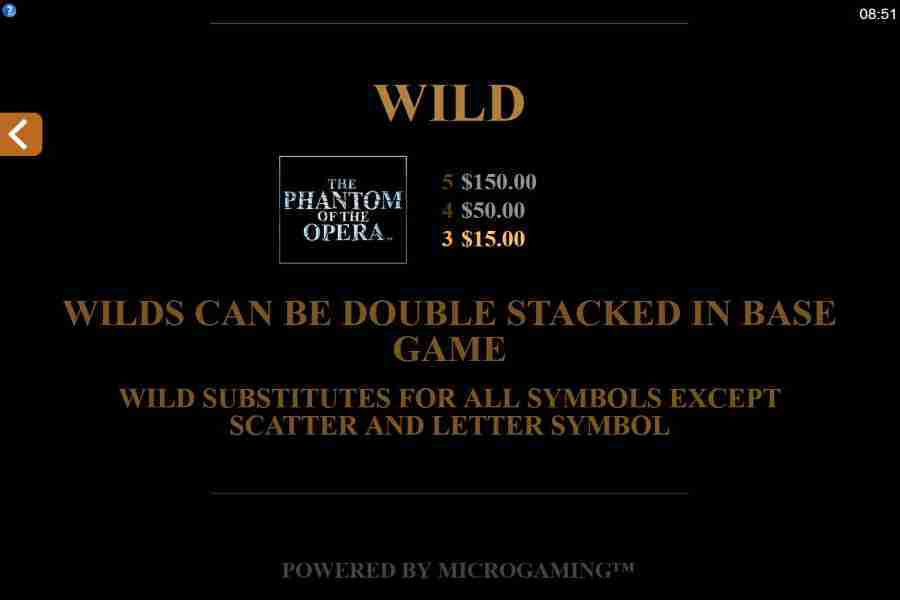 The Phantom of the Opera Wild Bonus Feature