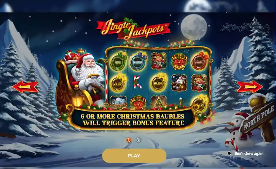 Jingle Jackpots slot Splash Screen