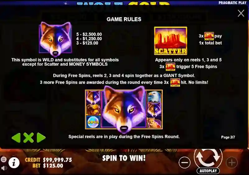 Wolf Gold Wild Symbols