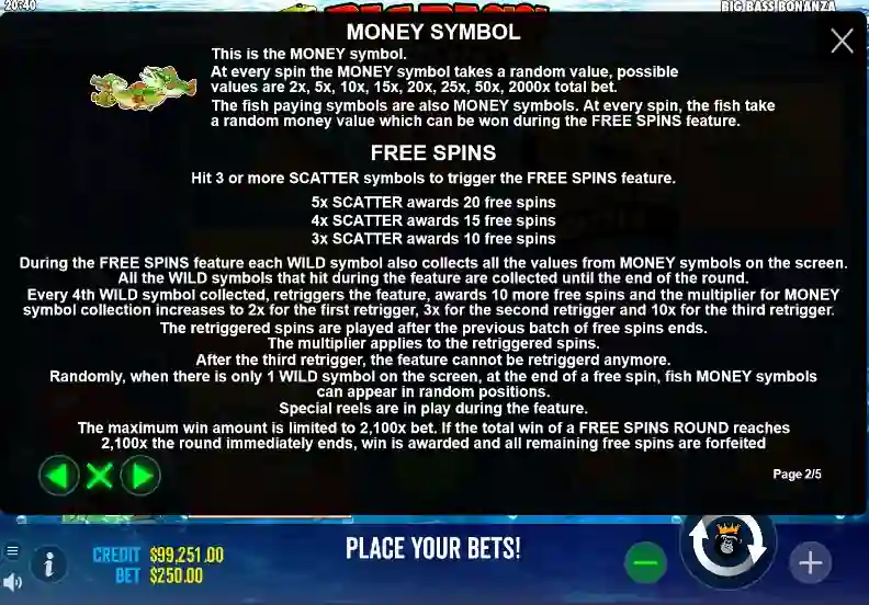Big Bass Bonanza Money Free Spins