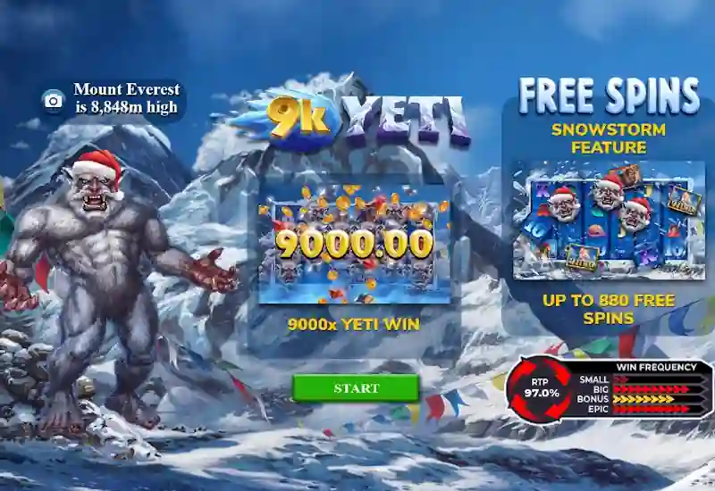9k Yeti Slot Splash Screen